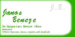 janos bencze business card